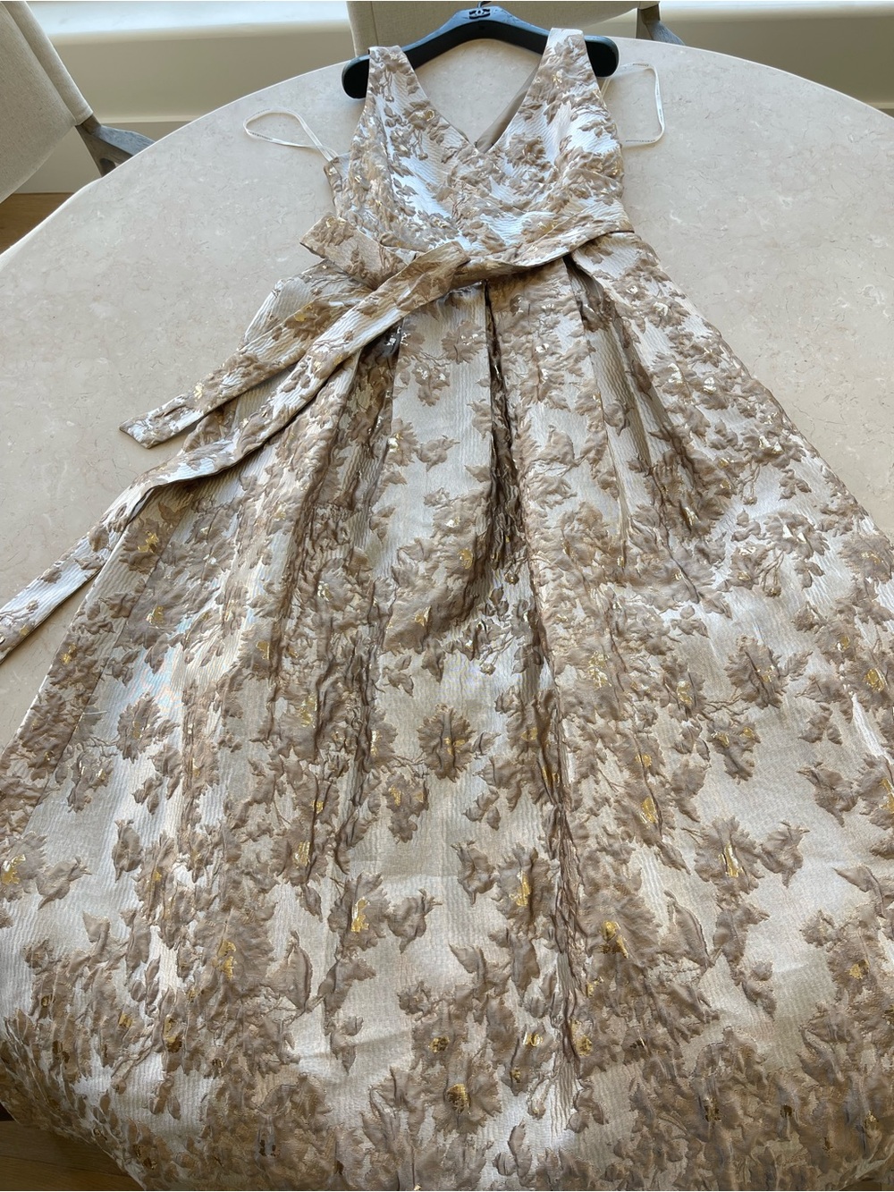 NEW Donna Karan New York Metallic Brocade Sleeveless Wrap Ball Gown Size 8 - Picture 12 of 17